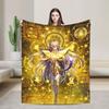 Saint Seiya Anime Blanket Knights of the Zodiac  Flannel Novelty Breathable Throw Blanket for Coverlet  Winter