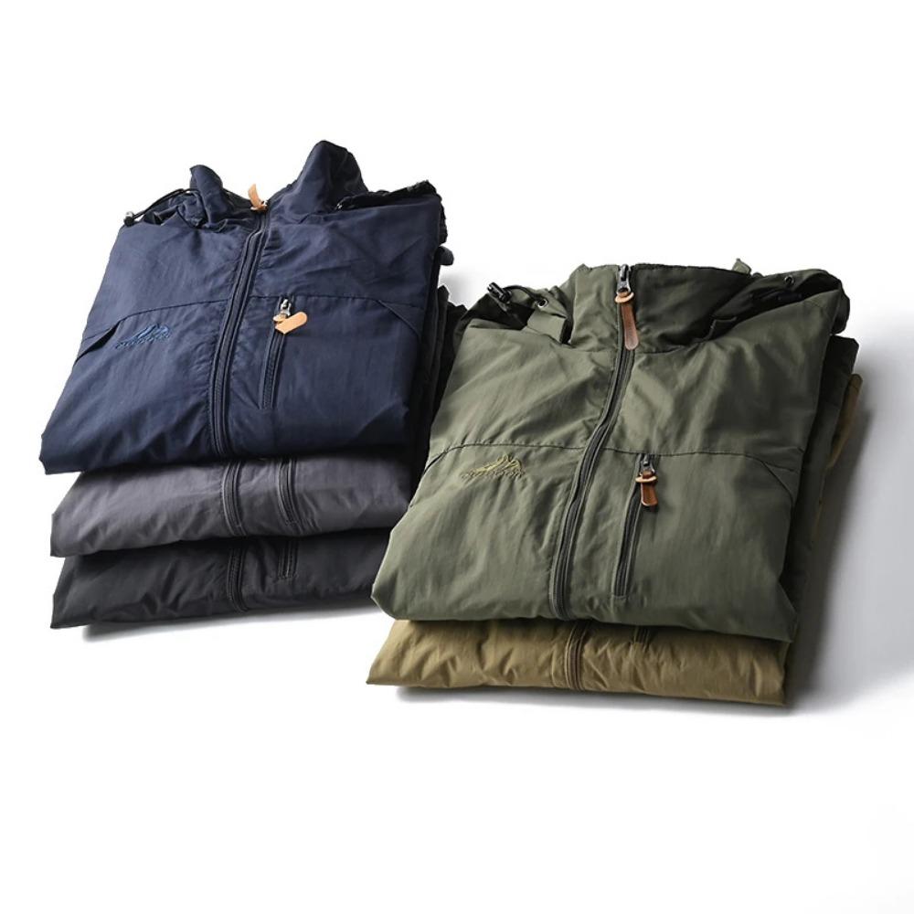 Spring Autumn Men's Windbreaker Tactical Jacket Waterproof Outdoor Hooded Coat Sports Field Climbing Thin Outwear Streetwear Coat