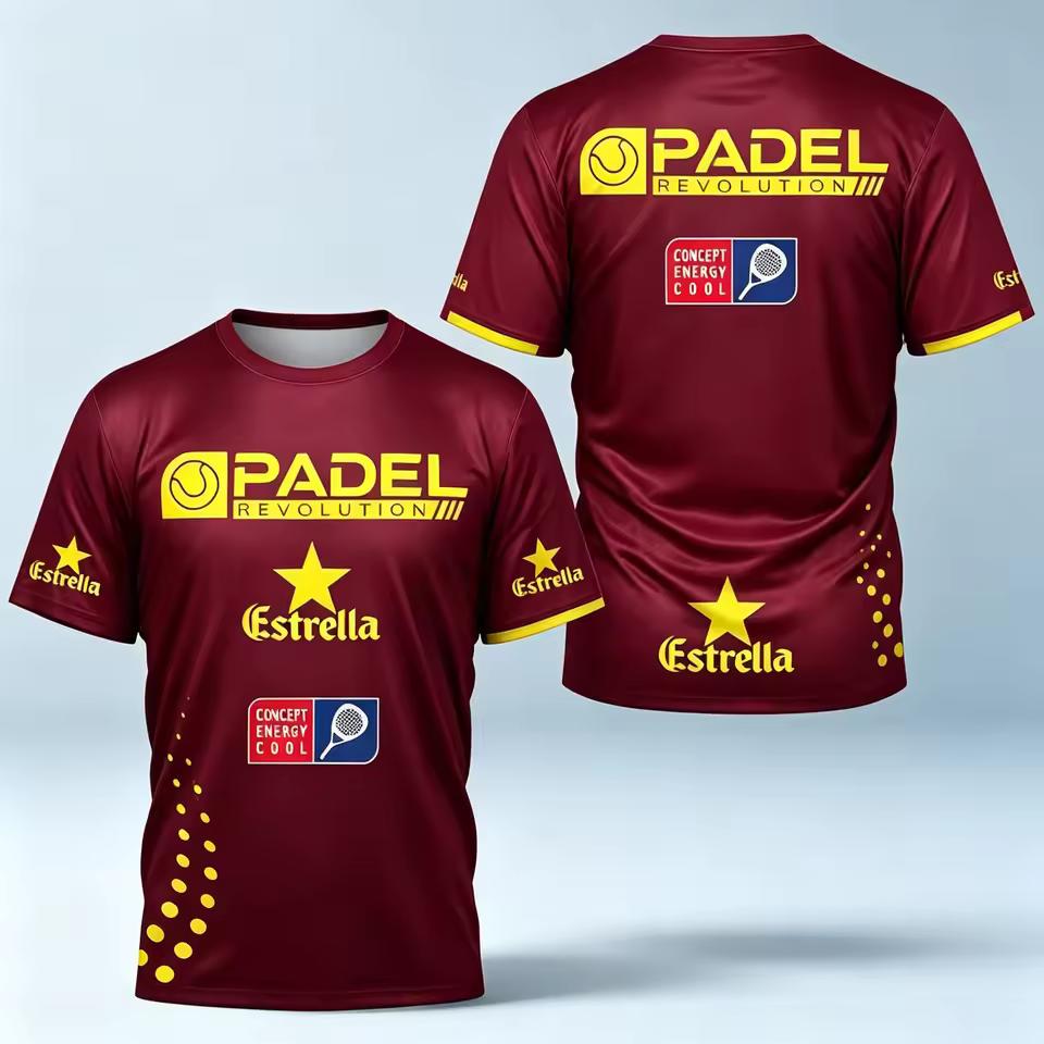 Pánské 3D potisk Padel Revolution Estrella dres Prodyšné Rychleschnoucí Krátký rukáv Padel tenisové tričko Sportovní trénink Fanouškovská uniforma Vrcholy