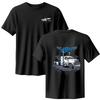 Semi Truck T-Shirt, Fitzgerald Performance Blue Chrome Semi Truck Graphic Tee