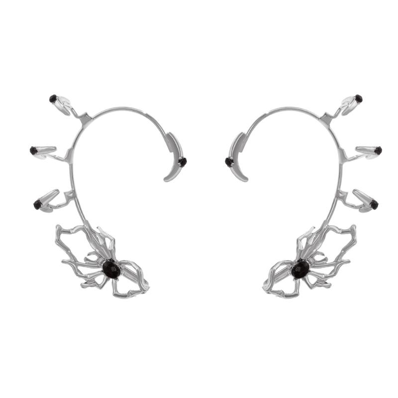 

Spiders Design Ear Clip Without Piercing Comfortable Gothic Ear Accessory For Music Festivals Night Out 1