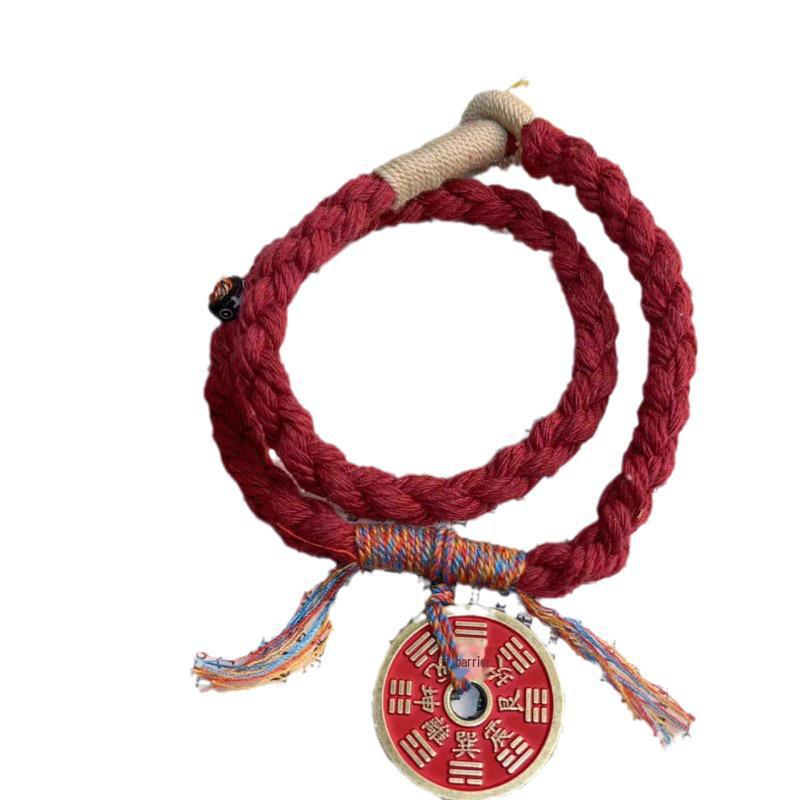 Chinese Mountain Ghost Money Hand-Woven Cinnabar Bracelet