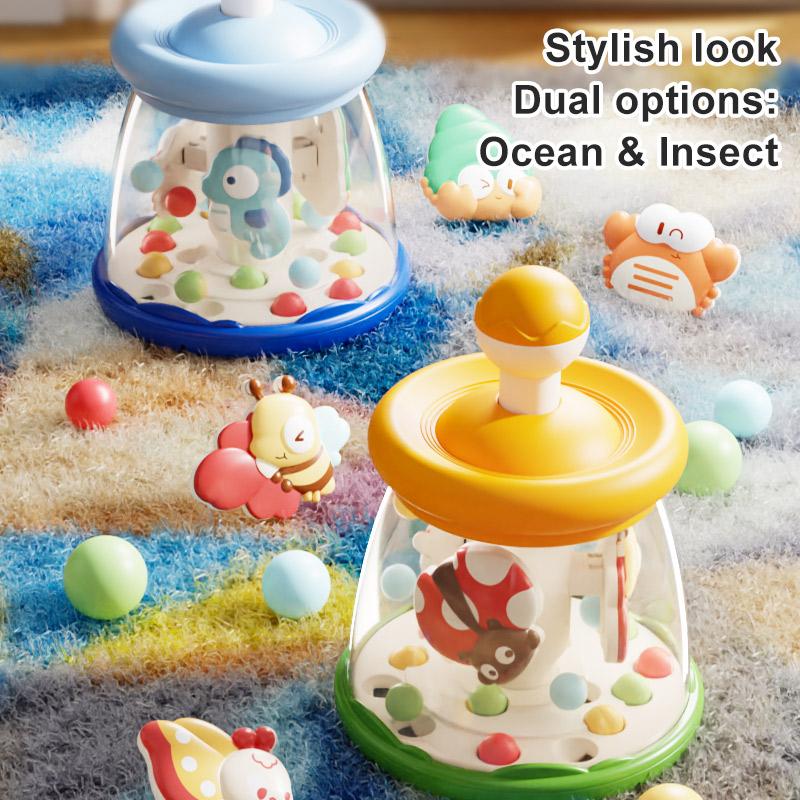 LEZA BABY New Arrivals Baby Press Spin Toy, Cute Cartoon Sensory Fidget Toy for Toddlers Early Development & Activity Bulk