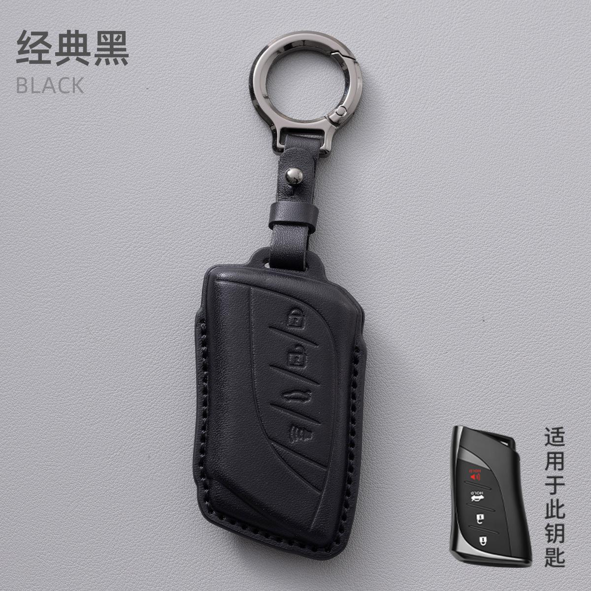 Housse de protection pour clé intelligente de voiture en cuir véritable Porte-clés Pour Lexus Nx Es Ux Us Rc Lx Gx Is Rx 200 250H 350H Ls 450H 260H 300H Ux200 Porte-clés Only Key Case gray