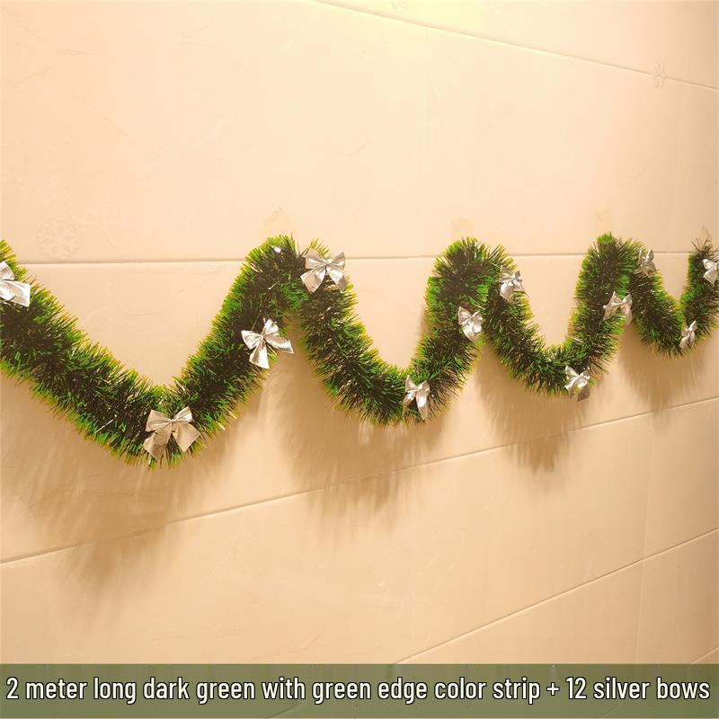 Christmas Ribbon Garland & Ornaments: Rattan, Leaves, Snowflakes & Tinsel for Decoration