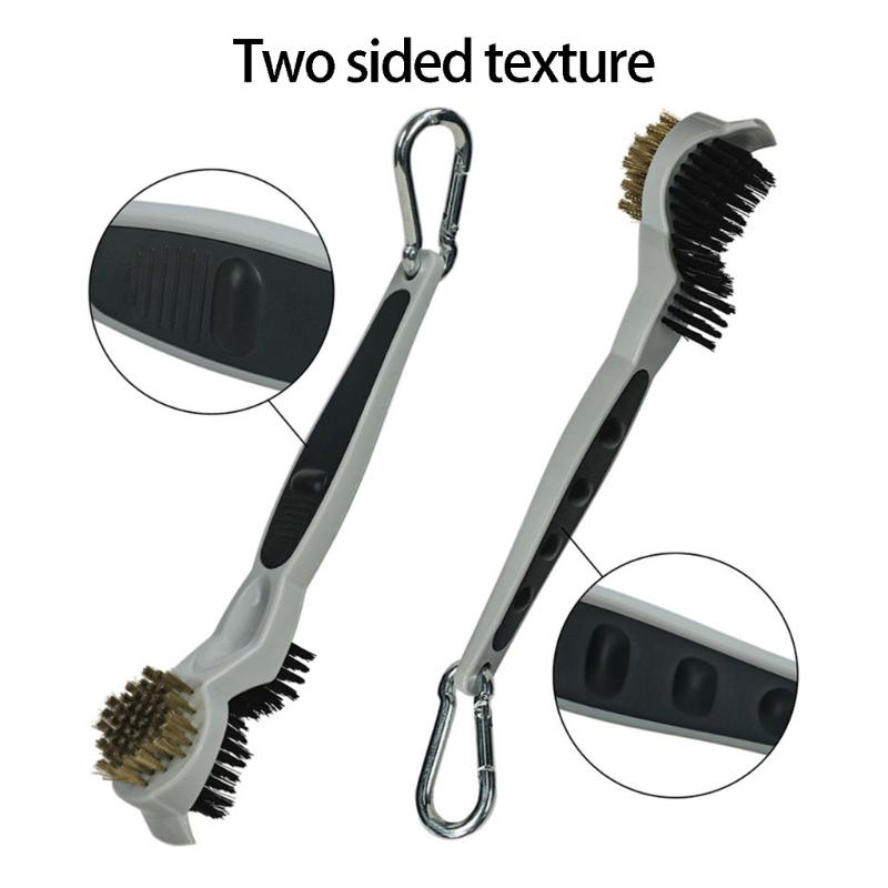 Double Sided Golf Club Cleaner Brush With Nylon And Metal Bristles Golf Cleaning Brush For Effective Grooves Cleaning