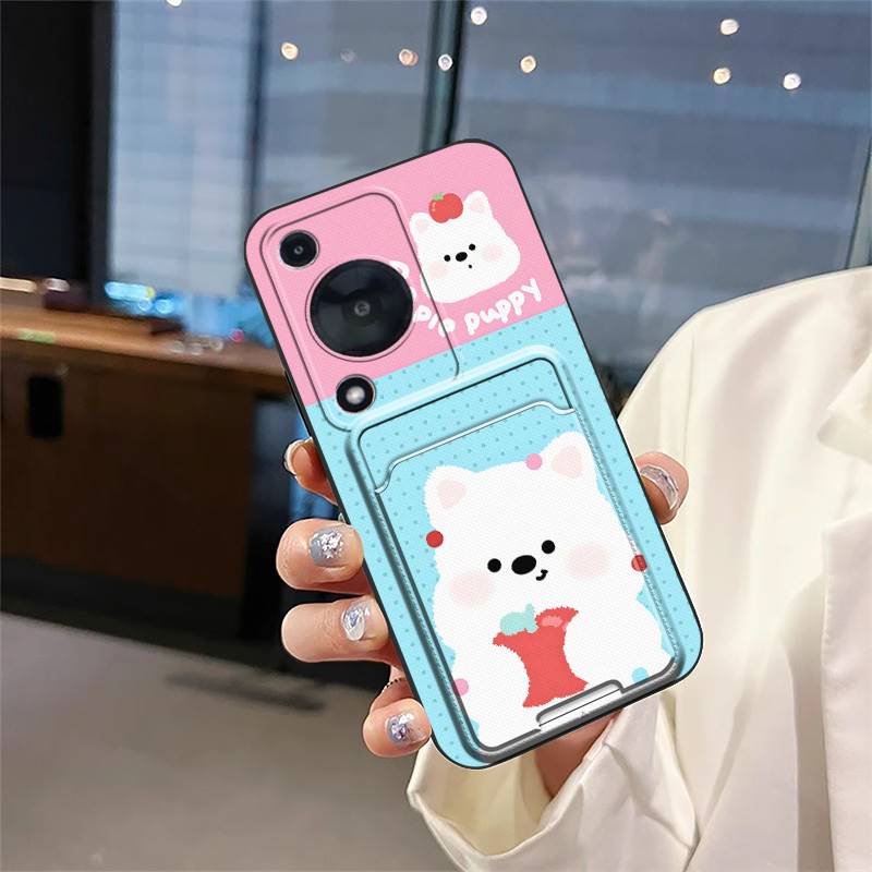 TPU Back Cover Phone Case For Huawei Enjoy70/70S/NOVA Y72 4G Card bag Silicone Card sleeve Anti-dust Fashion Design Cute