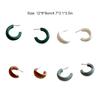 1 Pair Women Earrings Geometric Retro Earring Ornament Simple Ear Decor Wood Semicircle Jewelry Decorations Jewelries