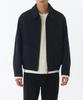 Wool Blend Minimal Blouson Jacket [Navy]