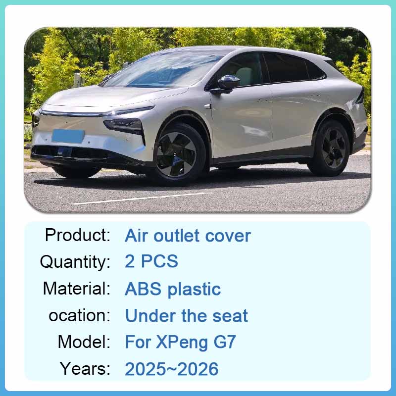 For XPeng G7 2025 2026 Air Outlet Cover Rear Under Seat Conditioner Vent Anti-blocking Grilles Protective Grille Auto Accessory