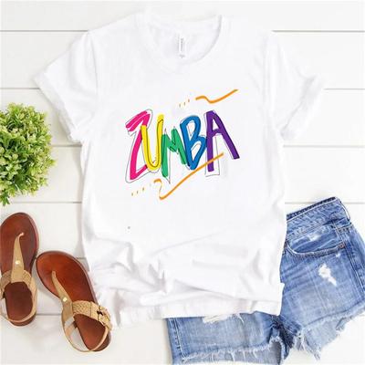 Camiseta de mujer con estampado 2D de letras de moda, camiseta de verano holgada informal de manga corta con cuello redondo, ropa de mujer muy vendida en la calle