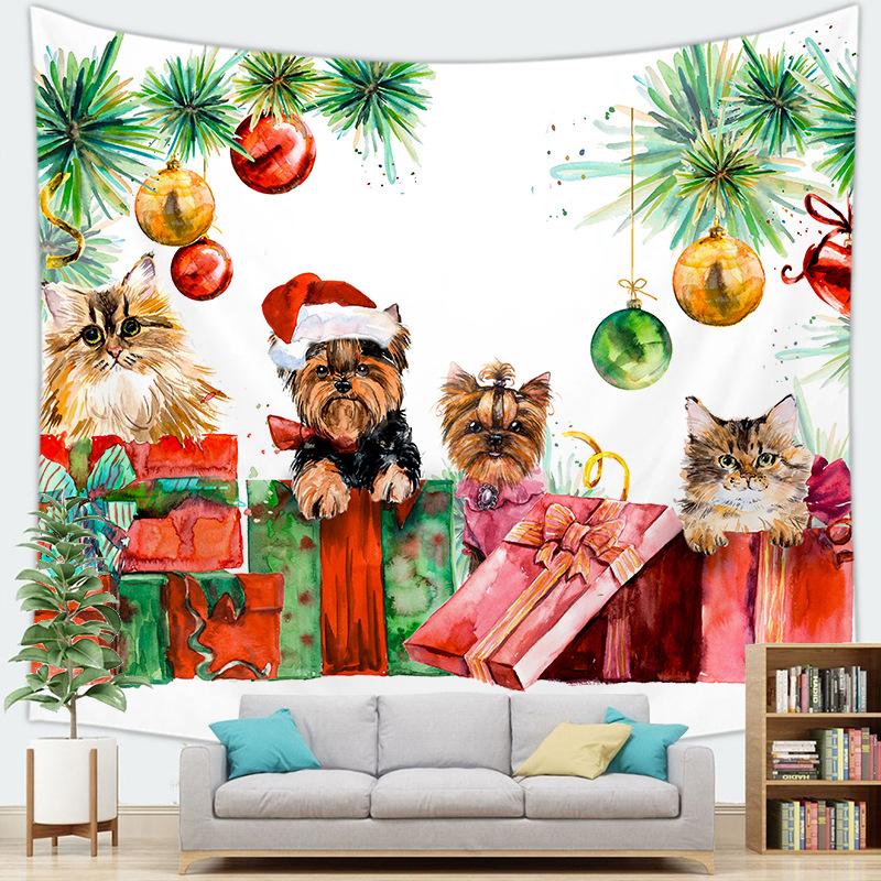 Santa Claus Background Home Hanging Cloth Christmas Tapestry Wall Hanging