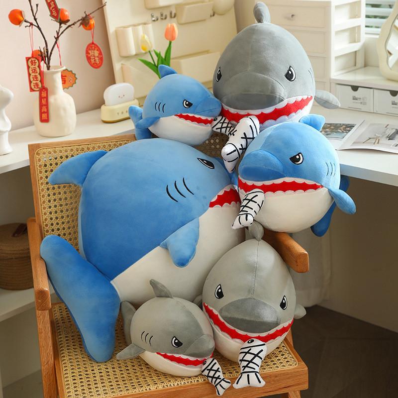 Shark Eating Small Fish Plush Toy With Pp Cotton Soft Stuffed Animal For Kids And Children