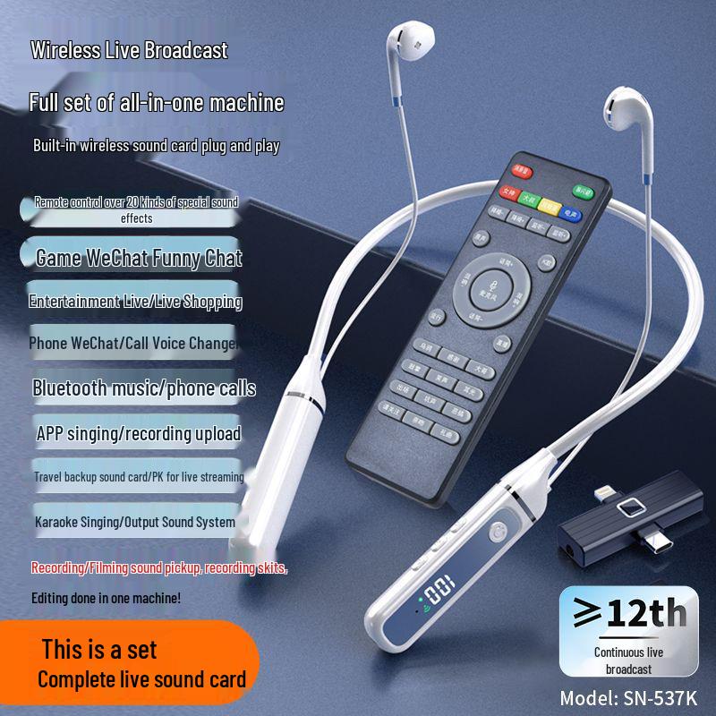 Live K Song 5.4 Bluetooth Headphones with Sound Card & Wireless Receiver