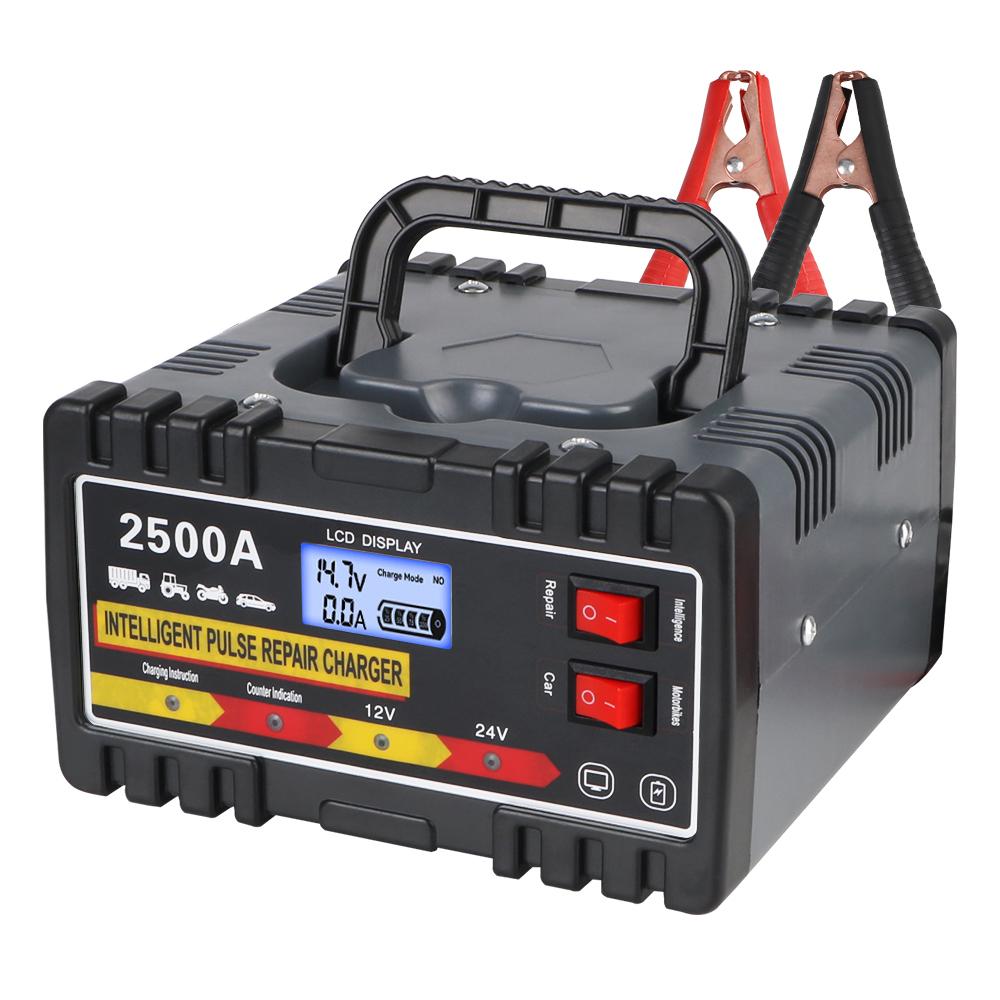 Intelligent Pulse Repair For Household Storage Cell Lead-acid Batteries 6A/24V 8A/12V Car Battey Chargers Digital Display 220W