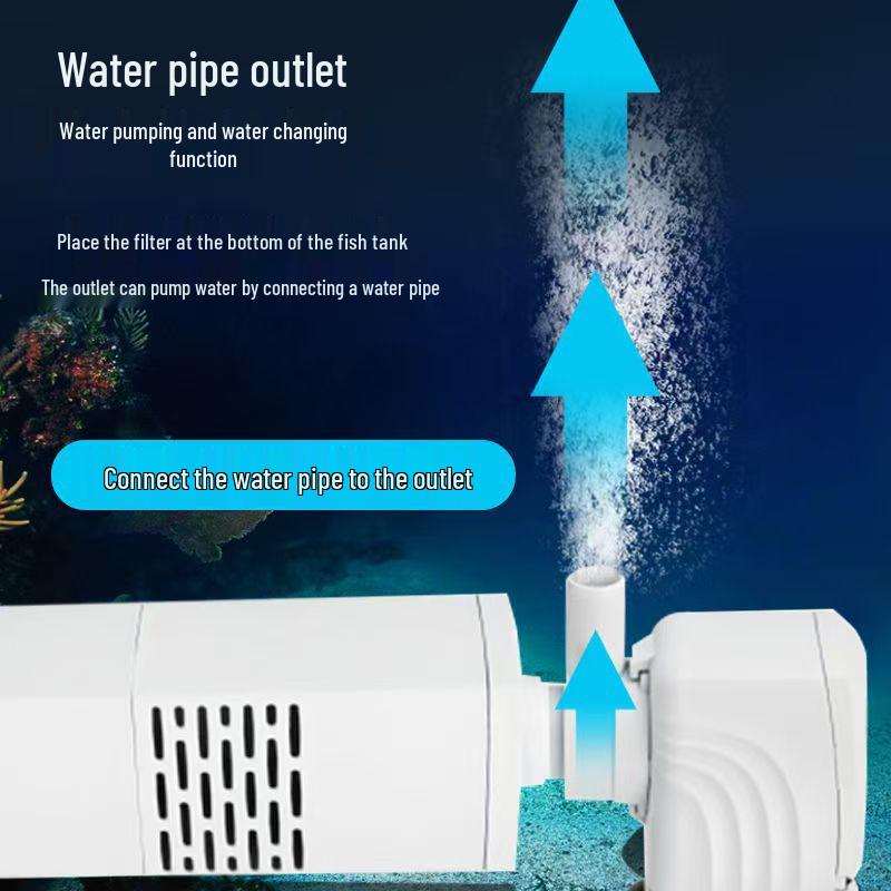 Rookie Three-in-One Aquarium Filter: Silent Pump, Oxygenation, and Feces Suction System.