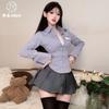 Sex Underwear JK Uniform Pure Desire Spice Girl Striped Long Sleeve Shirt Design Sense Top Career