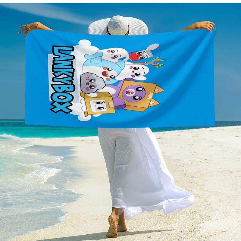 Ultra-Soft Beach Towel with LankyBox Theme,Ideal for Pool - Camping, Diving - Perfect Travel Essential, Vibrant Beach Towel.