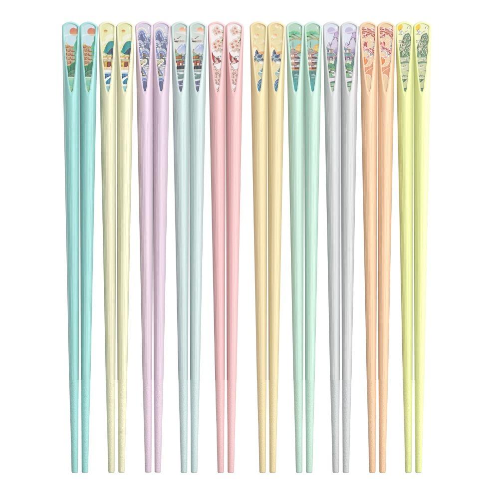 

10 пар нескользящих семейных палочек для еды, предотвращающих появление плесени, палочки для суши, обеденный стол 10 Pair