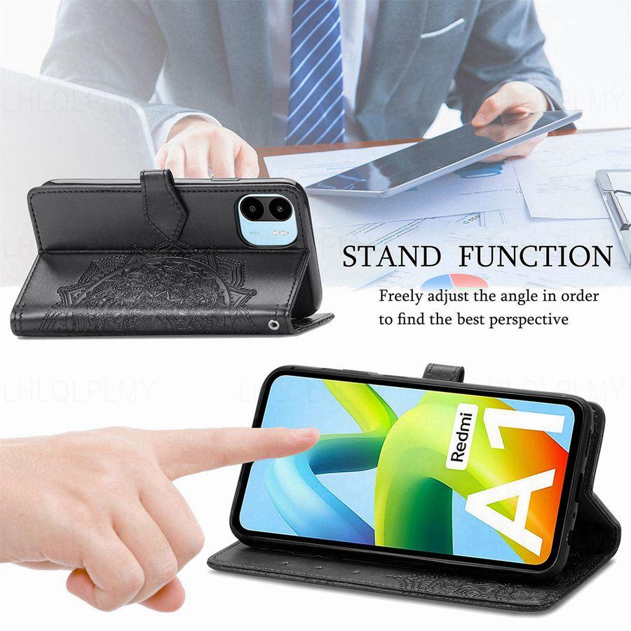 Foral Book Leather Wallet Flip Case For Xiaomi 14T 11T 13T Redmi 14C 13C 9C Note 15 14 10 11 12 13 Pro 5G 9 14S 10S 11S Poco M6 C75 F7 X7 X6 C65 Cover