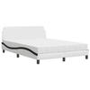 VidaXL Bed with Mattress White and Black 140x200 Cm Faux Leather 3208423