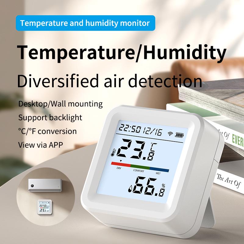 Smart WiFi Temperature & Humidity Sensor - Indoor Wireless Thermometer Hygrometer with Mobile Remote Monitoring