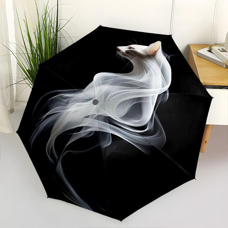 

Ethereal Cat, Fluid Form- Automatic Umbrella, Four Seasons Portable Folding Umbrella, Suitable for Men and Women, Travel, Daily Compact Umbr