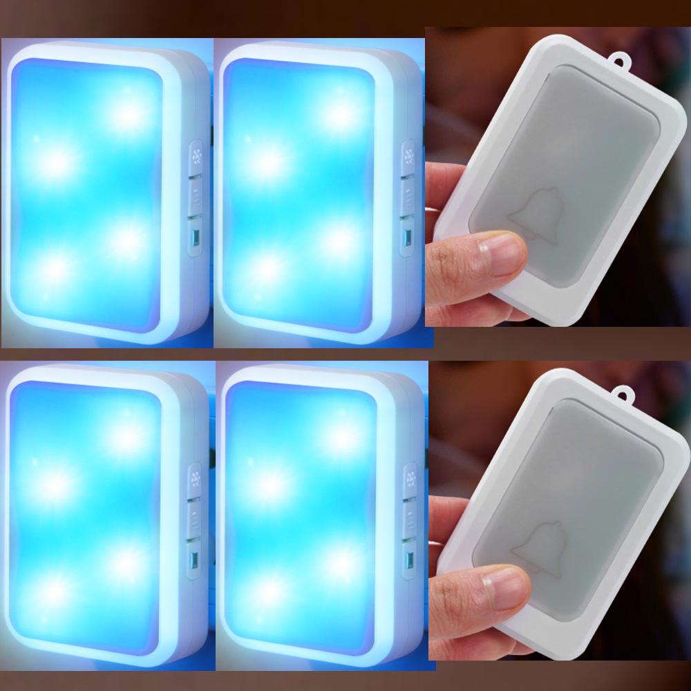 Home Wireless Flash Doorbell: 12 Strobe Lights, Strong Light Reminder, High Volume, Ideal for Elderly/Deaf-Mute, Service Call Button, Silent Mode.