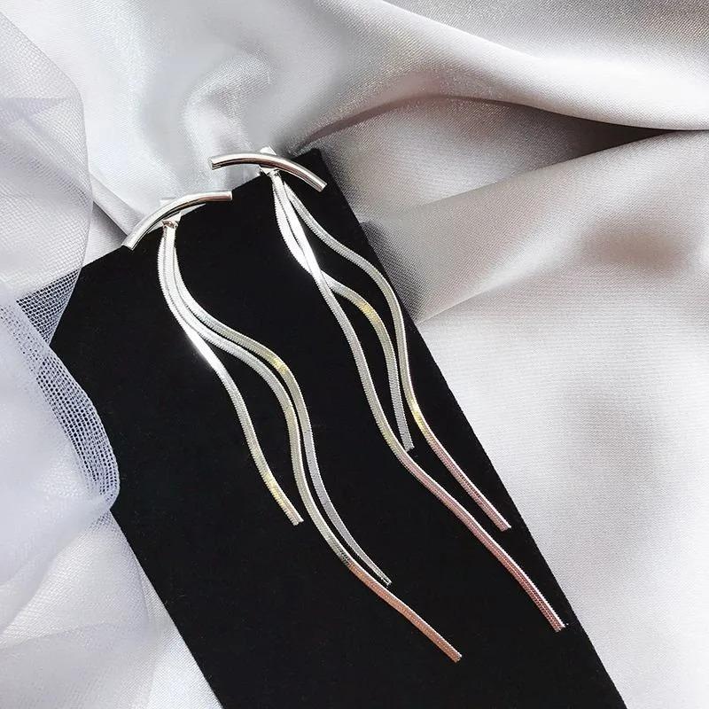Irregular Lines Exaggerated Metal Dangle Earrings for Women Minimalist Gold Color Asymmetric Twisted Earrings Jewelry Gifts