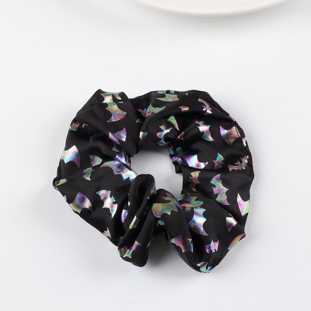 5pcs Halloween Hair Ties: Pumpkin, Ghost, Bat Designs; Strong Elastic Ponytail Holders