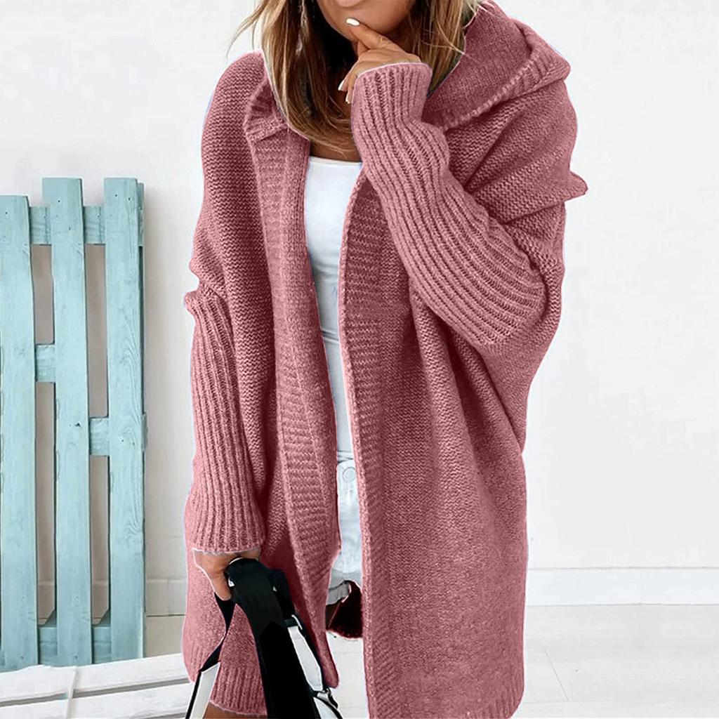 Frauen Mit Kapuze Strickjacke Lange Pullover Mantel Verdickt Winter Warm