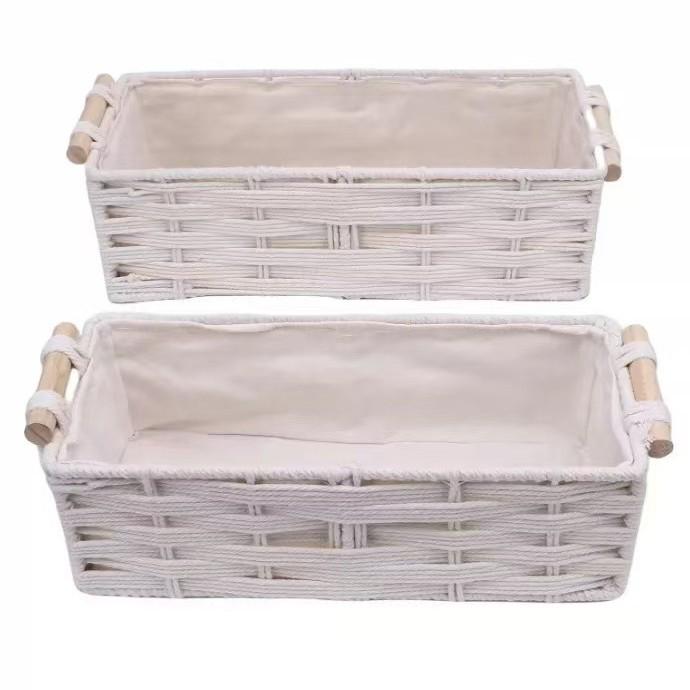 Hand-Woven Bohemian Nordic Cotton Rope Basket: Desktop Organizer, Cosmetics Holder, Flower & Fruit Basket, and Tissue Box.