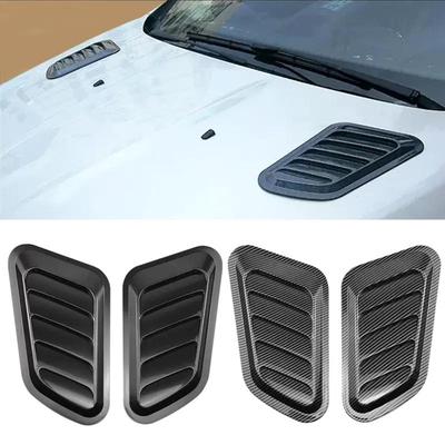 Universal Carbon Fiber Car Hood Scoop Air Vent Cover 1 2 Pcs For Engine Heat Dissipation Modification