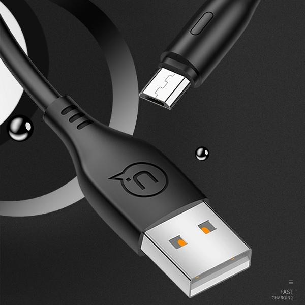 Usams Kabel U18 Microusb 2A Fast Charge1M Czarny/Black Sj268Usb01 (Us-Sj268)