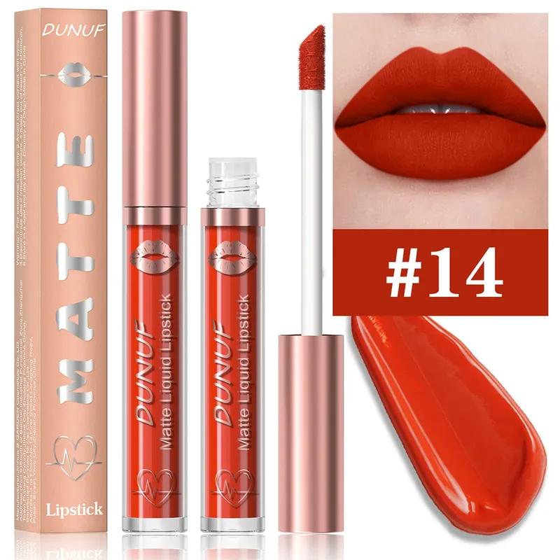 18 Color Waterproof Lip Gloss Nude Apricot Matte Liquid Lipstick Transparent Lip Oil Sexy Rose Red Velvet Matte Lipstick Make Up