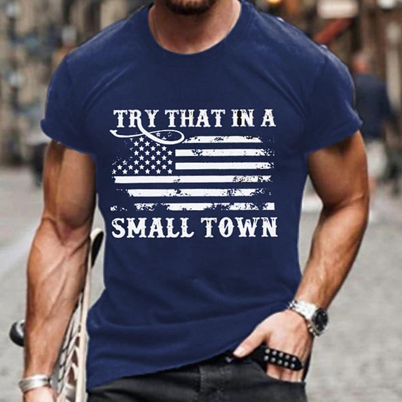 Fashion American Graphic Short-sleeved Tee Clothing Oversized Casual Daily Men's T-shirt Plus Size O-neck T Shirts For Man