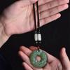 Collana Pendente Unisex Pixiu in Giada Antica - Accessorio Versatile di Alta Gamma Retro per Catena di Maglione