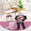 Cherry Blossom Journey Custom Name Round Area Rug Carpet Rug For Living Room Bedroom Sofa Playroom Decor Nonslip Floor Mat