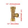 1/2" Außengewinde/Innengewinde Sechskant Messing Verbinder 304 Edelstahl T-Stück Winkel Gerade Adapter Gartenbewässerung Wasserhahn Kupplung
