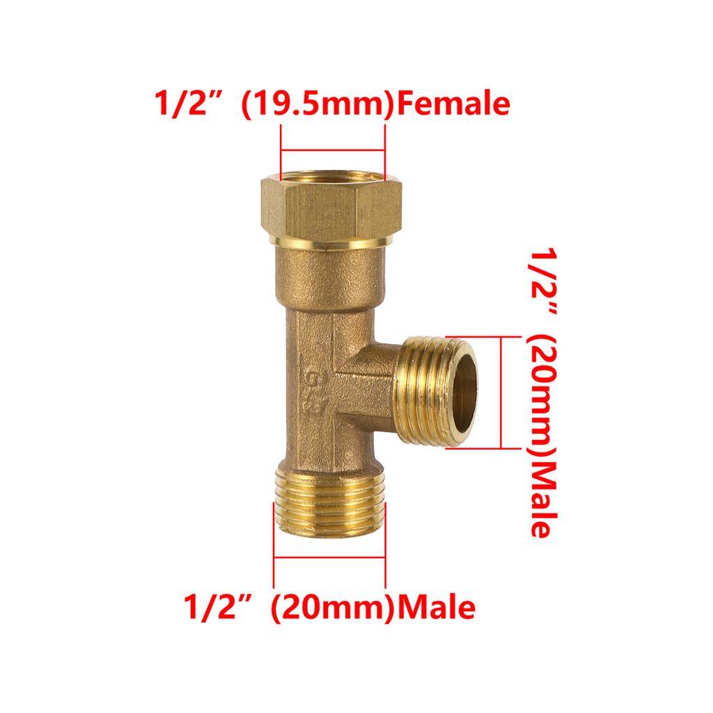 1/2" Außengewinde/Innengewinde Sechskant Messing Verbinder 304 Edelstahl T-Stück Winkel Gerade Adapter Gartenbewässerung Wasserhahn Kupplung