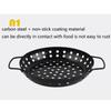 Non Stick BBQ Grill Tray Carbon Steel Circular Plate Multifunction Veggie Roasting Pan  Baking