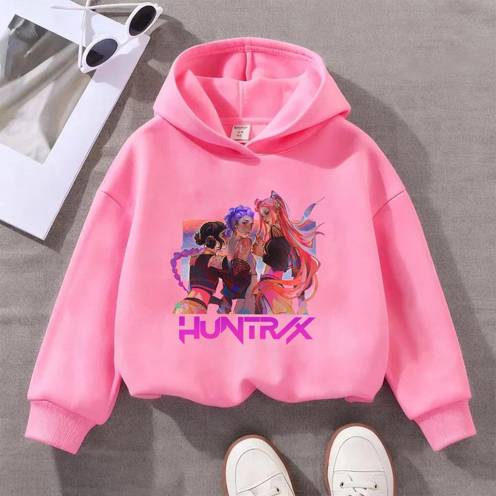 Παιδική Φούτερ HUNTRX με Γραφικό Πολύχρωμο Σχέδιο Χαρακτήρα Casual Πουλόβερ για Αγόρια Κορίτσια Νεανική Μόδα Τοπ