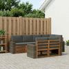 Outdoor Corner Sofa Set with Cushions 7 pcs Natural and Anthracite