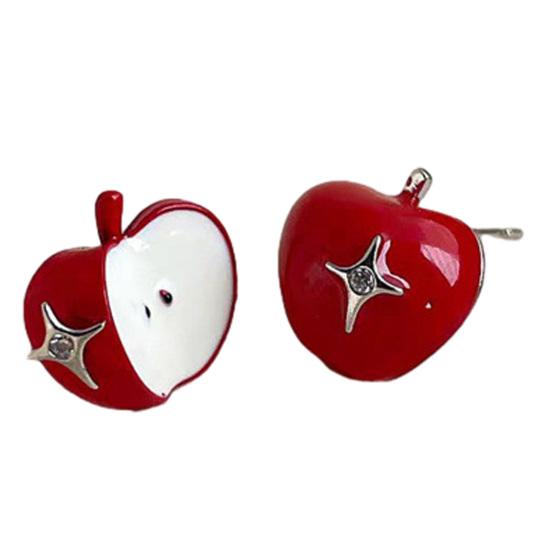 1 Pair Stud Earrings Design Ear Fruit Asymmetric Studs