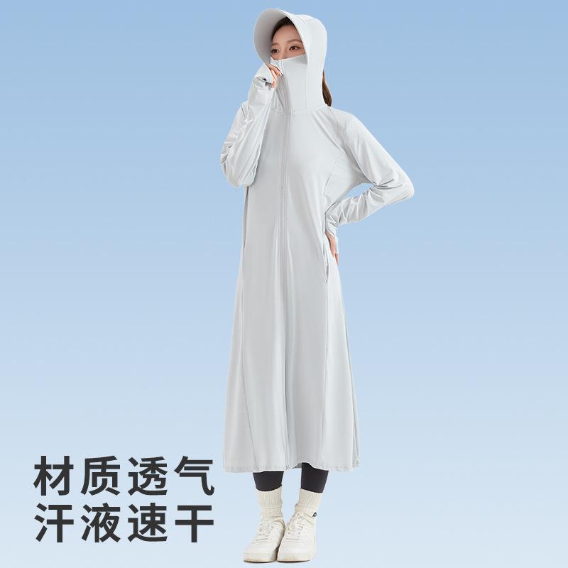 Sunscreen Clothing Women's 1011 Summer New UV Protection Ice Silk Dress Color Printing Long Sunscreen Clothing Long Dress