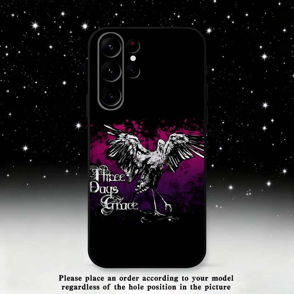 Band T-Three Days G-Grace Phone Case For Samsung S25,S24 Ultra,S20,S30 plus,S22 plus,S23,S30 Ultra 5G Silicone Black Shell