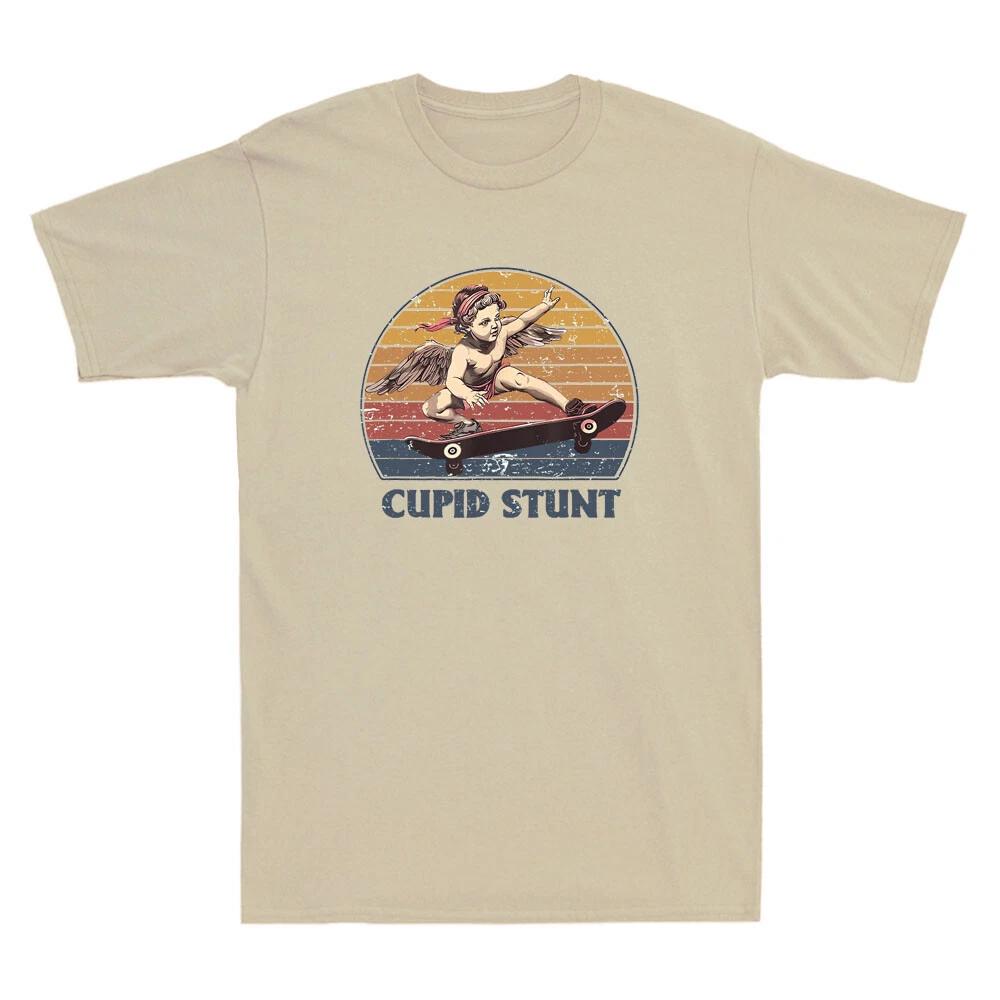 Unisexs Vintage Cupid Stunt Funny Meme T Shirt Unisex Streetwear Cotton Oversized Tee Loose Unisex Short Sleeve Loose Tops Trendy