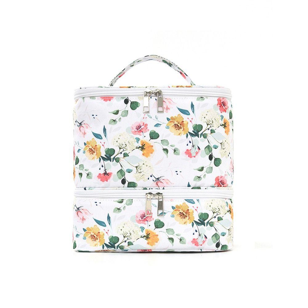 Fashion Double-layer Nail Polish Storage Bag Large-Capacity Multifunction Cosmetic Bag Portable Essential Oil Bag Nail Care Kit