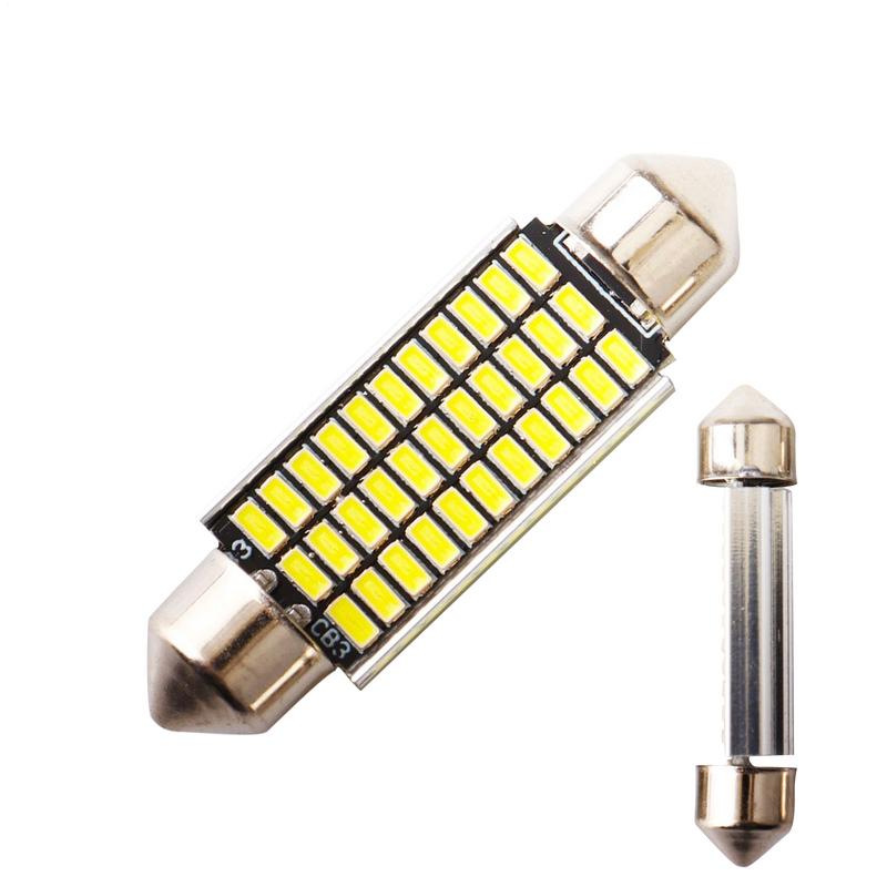 Dome Light Bulb Replacement 41mm Double Tip Car Ceiling Roof Light High Brightness Reading Lamp Smart Decoding For Truck