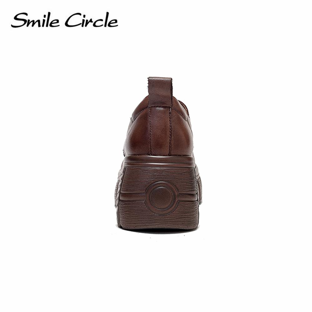 Přírodní kůže Nízké mokasíny Šněrování Hrubé dno Ploché boty Módní design Ležérní Dámská obuv